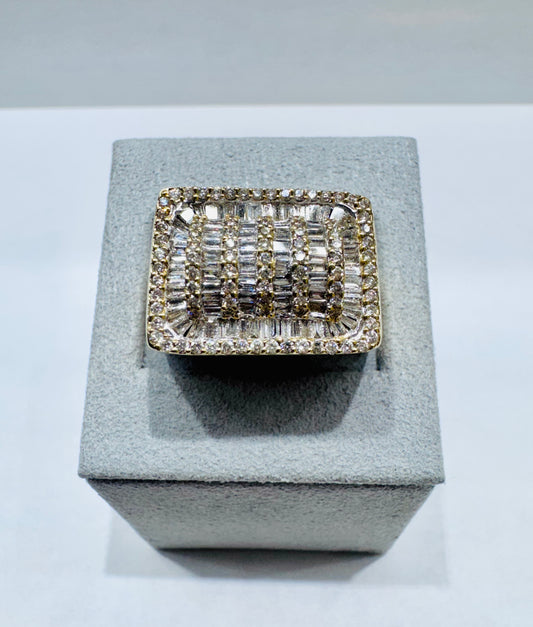 10K GOLD MENS NATURAL DIAMOND RING 1.95CT, SIZE: 10