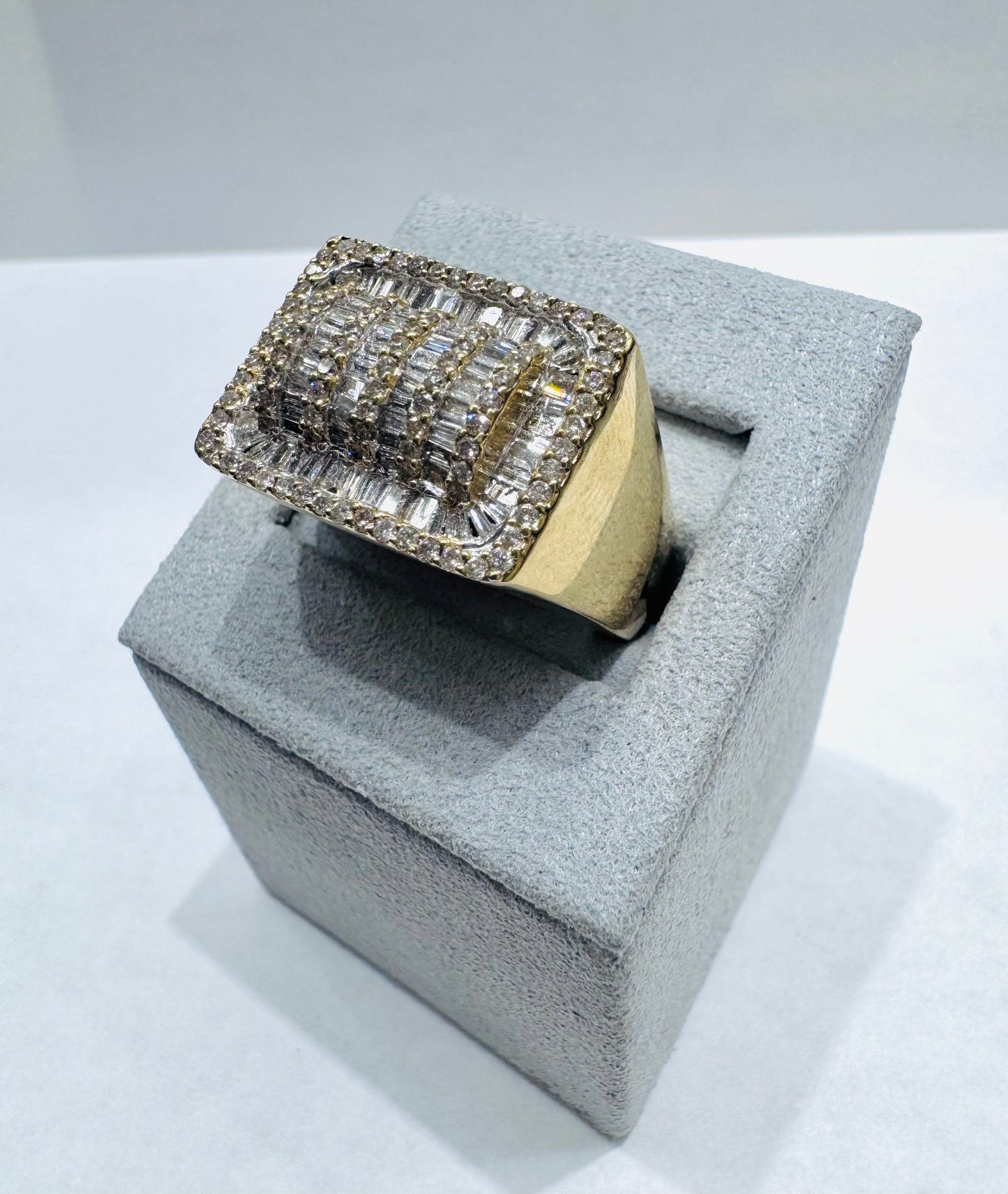 10K GOLD MENS NATURAL DIAMOND RING 1.95CT, SIZE: 10