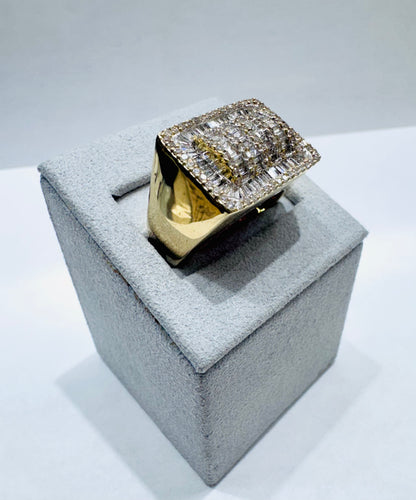 10K GOLD MENS NATURAL DIAMOND RING 1.95CT, SIZE: 10