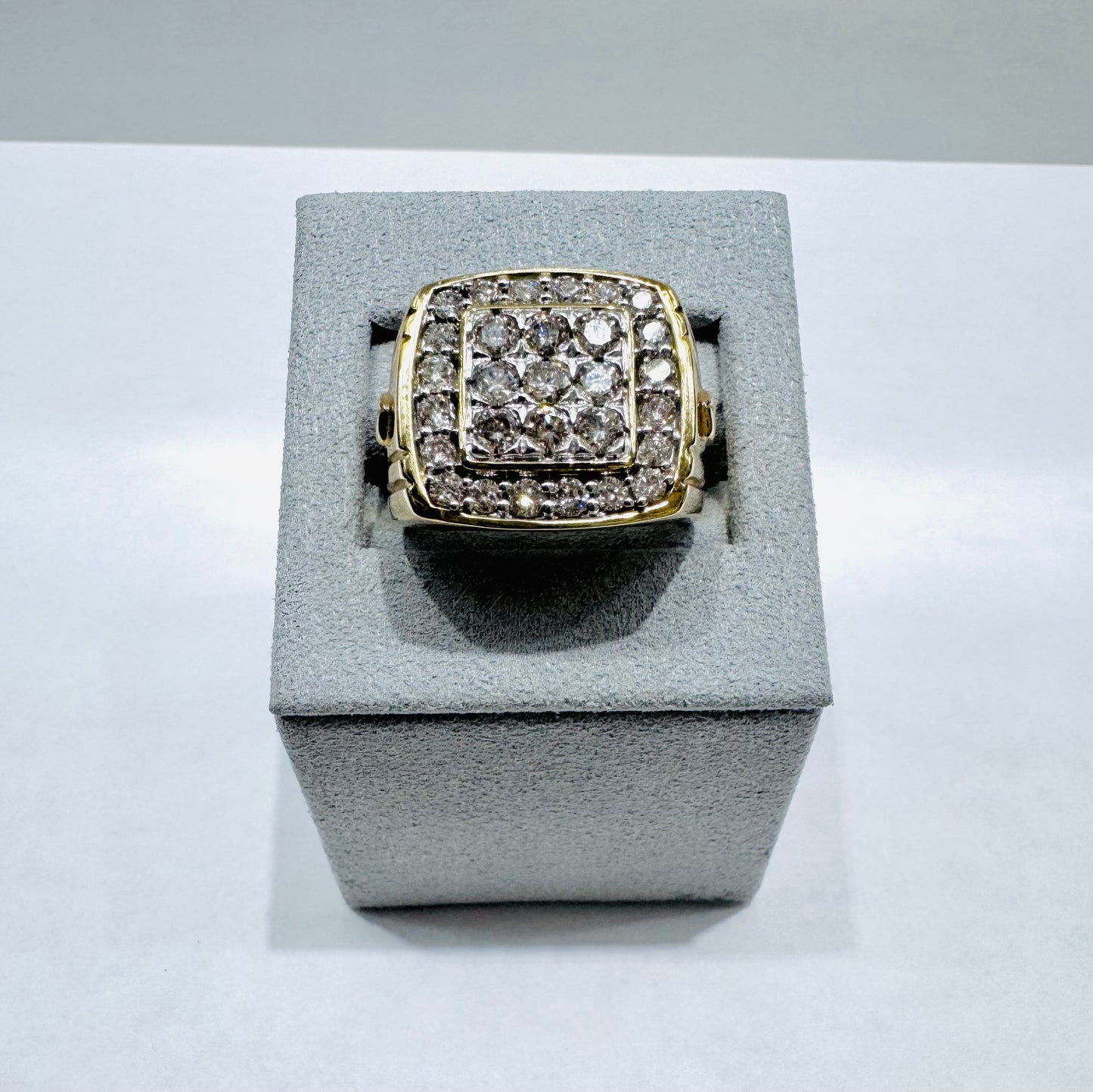 10K GOLD MENS NATURAL DIAMOND RING 2.000CT, SIZE: 10