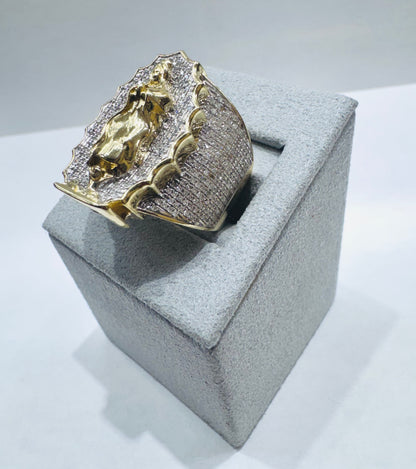 10K GOLD MEN’S NATURAL DIAMOND VIRGIN MARY RING 2CT, SIZE: 10