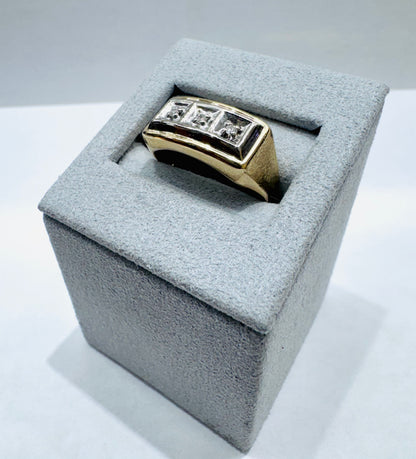 10K GOLD MEN’S NATURAL DIAMOND RING 0.10CT, SIZE: 7