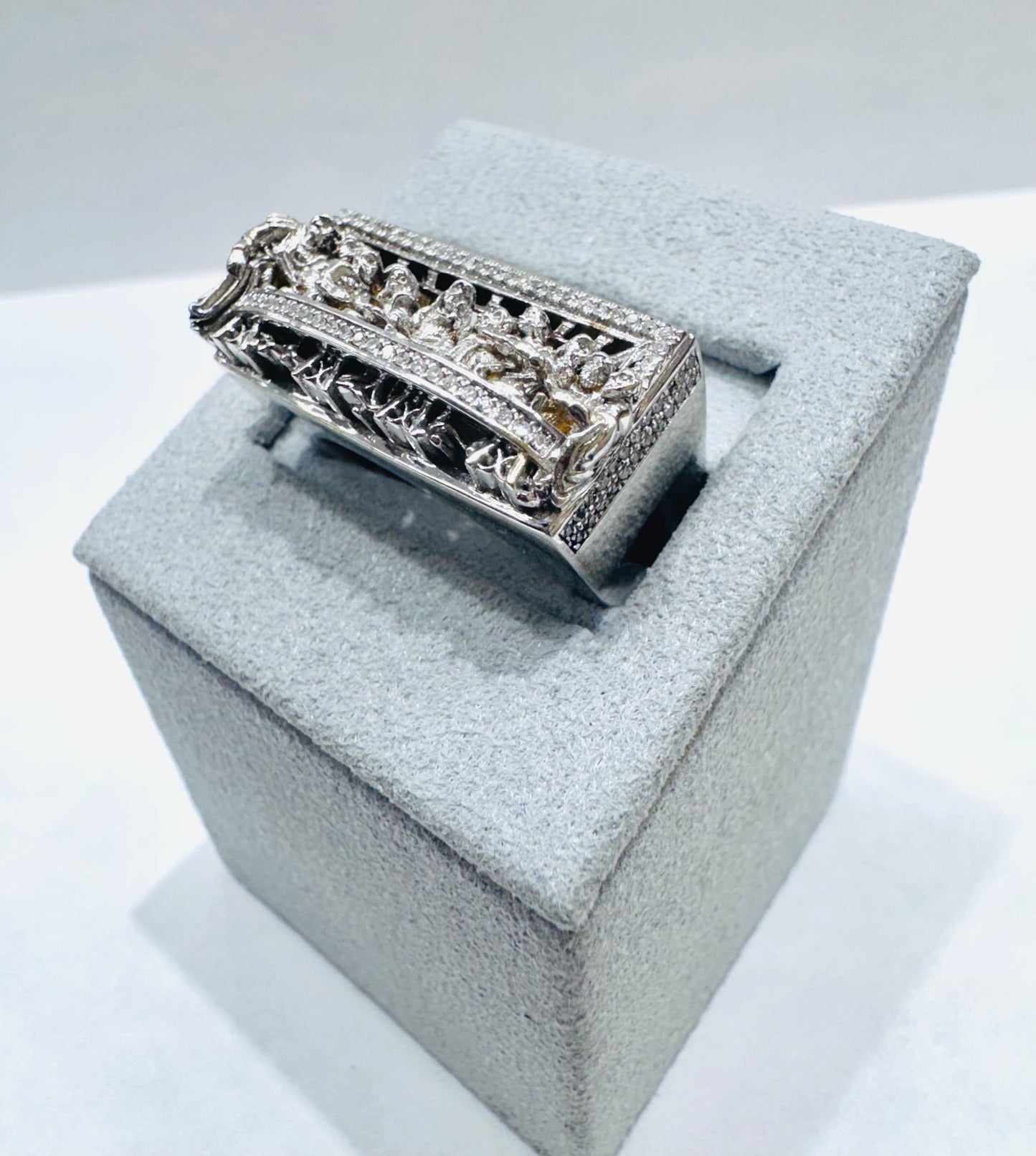 10K WHITE GOLD MEN’S NATURAL DIAMOND RING 0.50CT, SIZE: 10