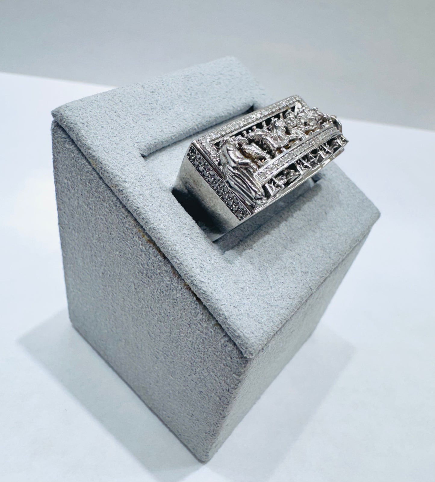 10K WHITE GOLD MEN’S NATURAL DIAMOND RING 0.50CT, SIZE: 10