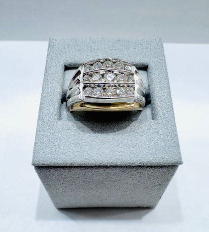 14K GOLD MEN’S NATURAL DIAMOND RING 1.50, SIZE: 9.5