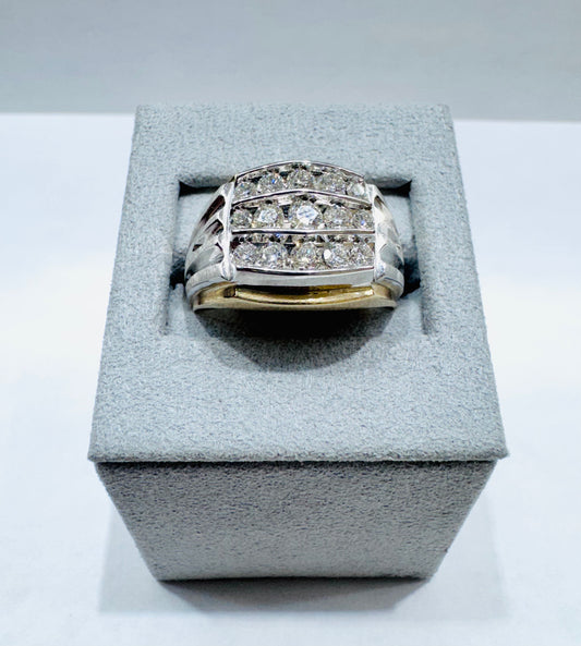 14K GOLD MEN’S NATURAL DIAMOND RING 1.50, SIZE: 9.5