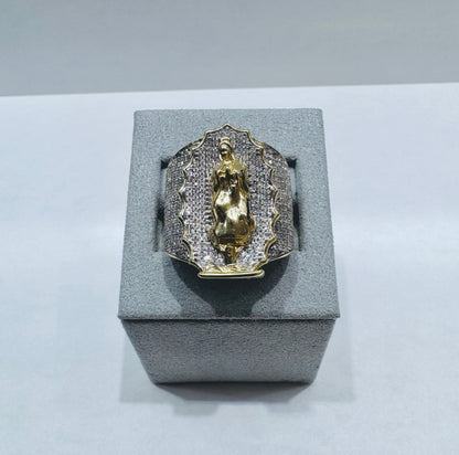 10K GOLD MEN’S NATURAL DIAMOND VIRGIN MARY RING 2CT, SIZE: 10