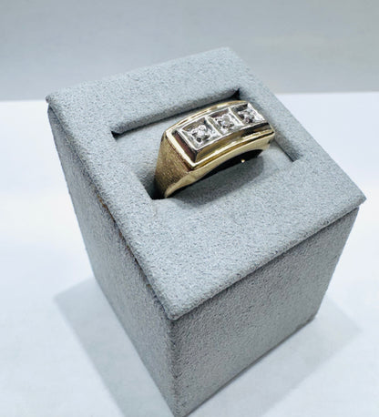 10K GOLD MEN’S NATURAL DIAMOND RING 0.10CT, SIZE: 7