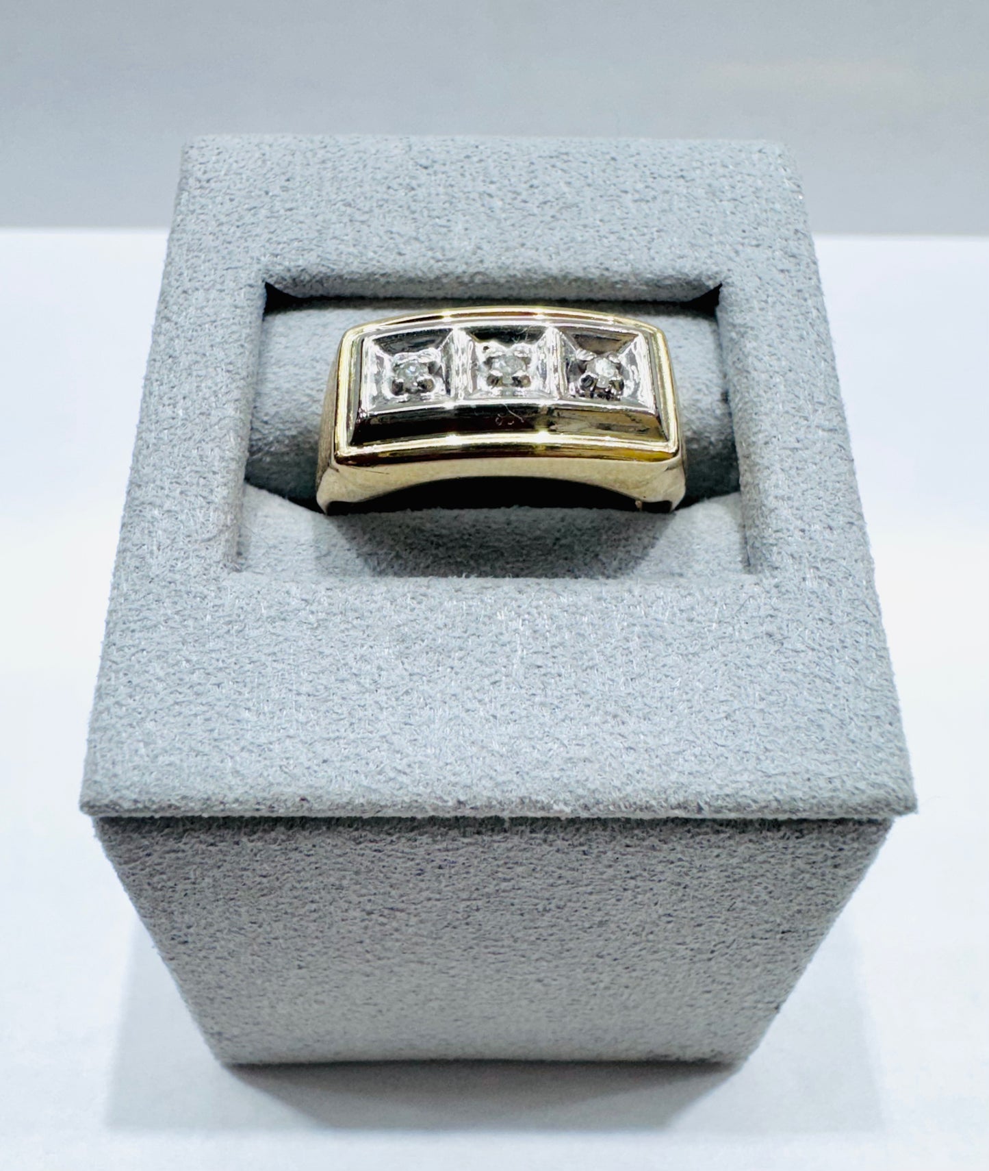 10K GOLD MEN’S NATURAL DIAMOND RING 0.10CT, SIZE: 7