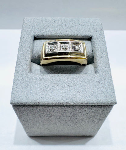 10K GOLD MEN’S NATURAL DIAMOND RING 0.10CT, SIZE: 7