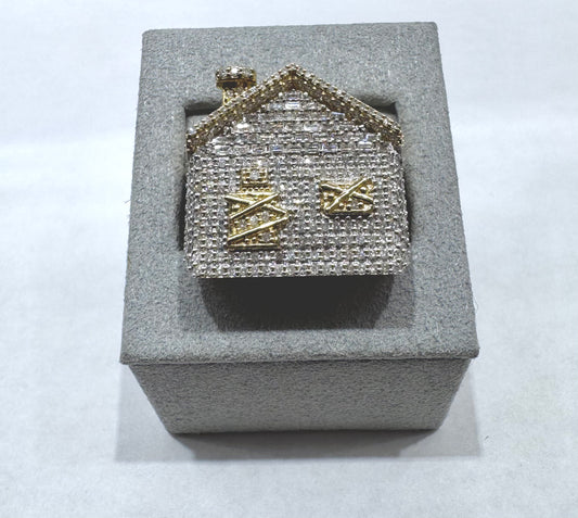 10K GOLD MEN’S NATURAL DIAMOND TRAP HOUSE RING 1.79CT, SIZE: 10