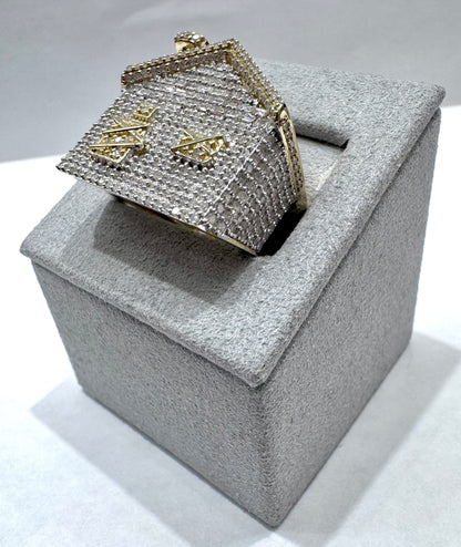 10K GOLD MEN’S NATURAL DIAMOND TRAP HOUSE RING 1.79CT, SIZE: 10