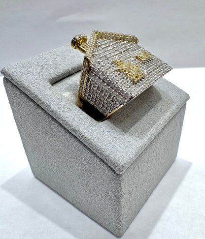 10K GOLD MEN’S NATURAL DIAMOND TRAP HOUSE RING 1.79CT, SIZE: 10