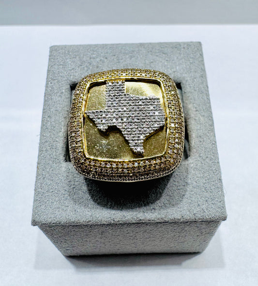 10K GOLD MEN’S NATURAL DIAMOND TEXAS RING 0.60CTW, SIZE: 9.5