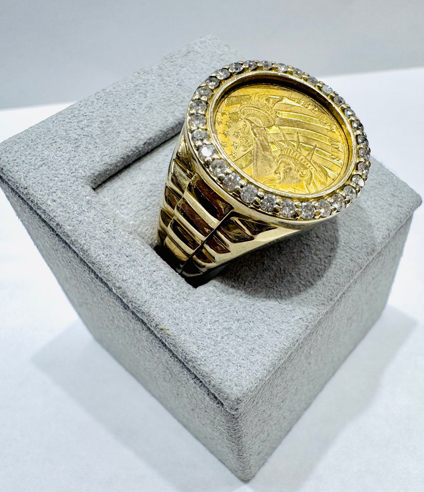 10K GOLD LIBERTY MEN’S NATURAL DIAMOND RING 0.50CT, SIZE: 10