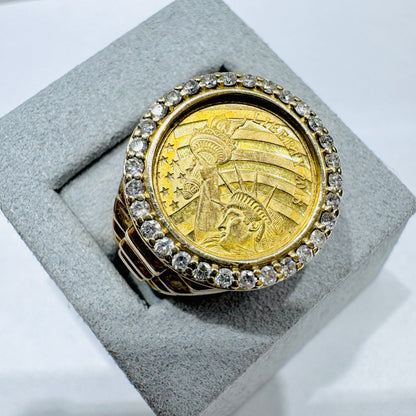 10K GOLD LIBERTY MEN’S NATURAL DIAMOND RING 0.50CT, SIZE: 10