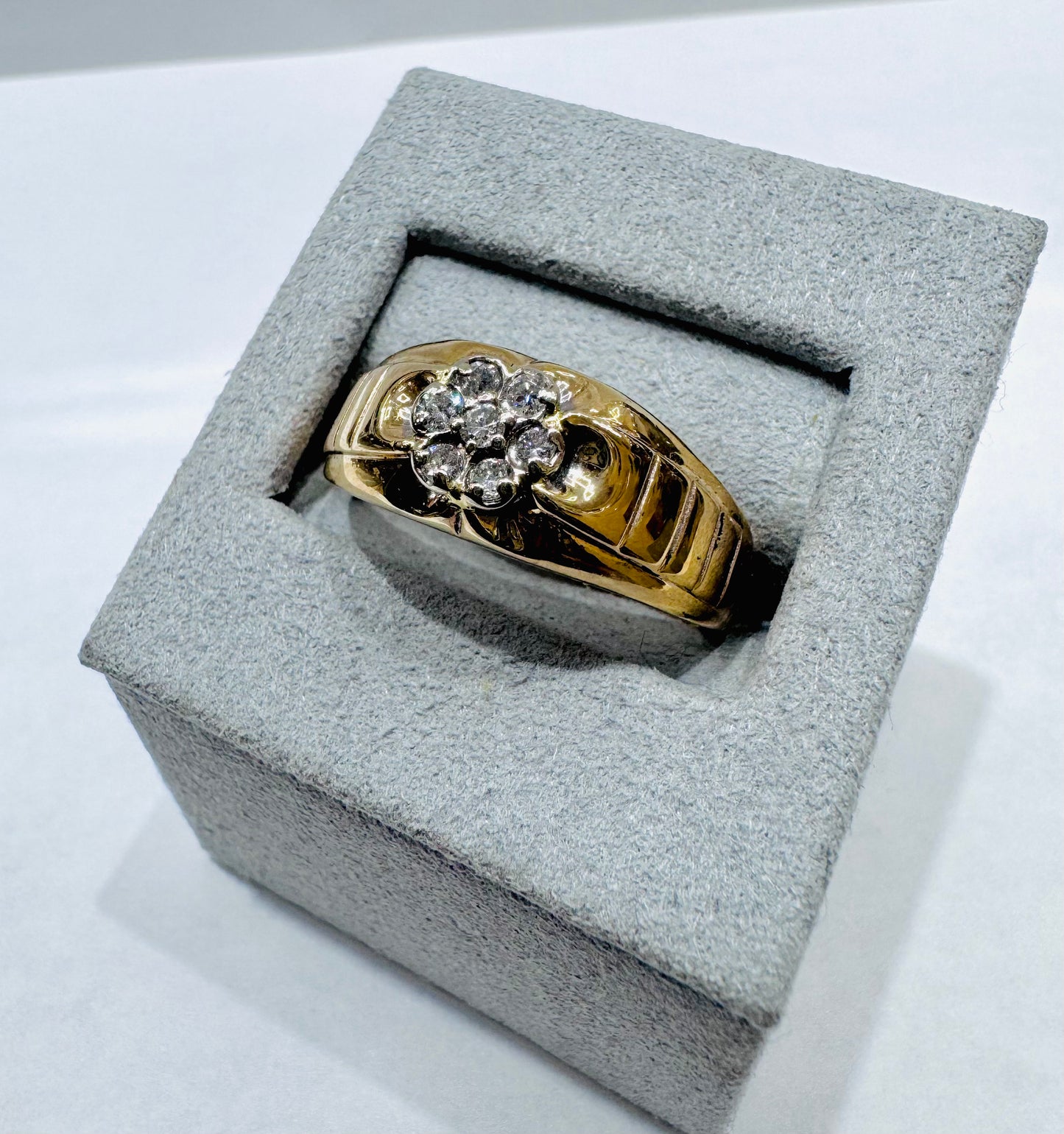 10K GOLD MEN’S NATURAL DIAMOND RING 0.35CT, SIZE: 12