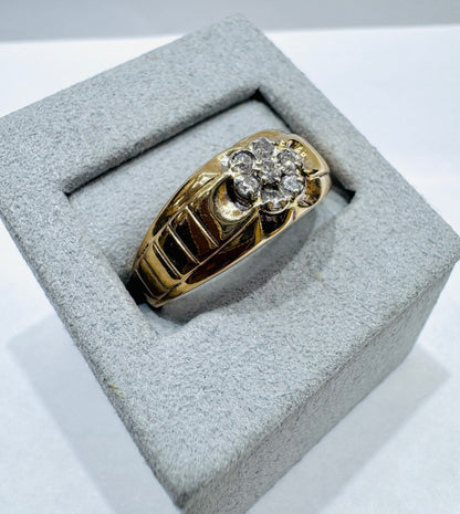 10K GOLD MEN’S NATURAL DIAMOND RING 0.35CT, SIZE: 12