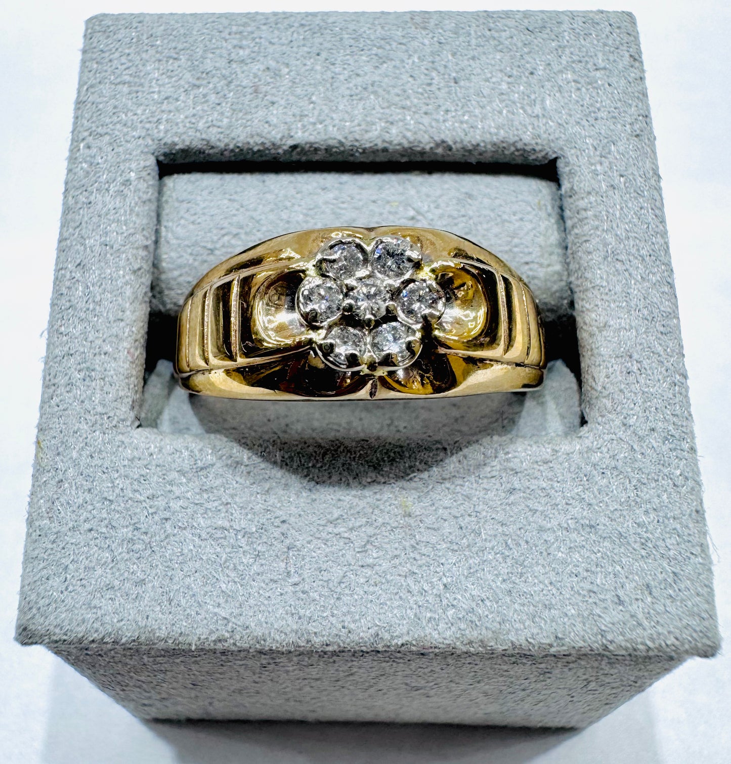 10K GOLD MEN’S NATURAL DIAMOND RING 0.35CT, SIZE: 12