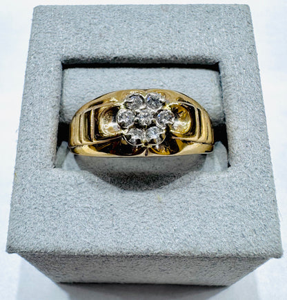 10K GOLD MEN’S NATURAL DIAMOND RING 0.35CT, SIZE: 12