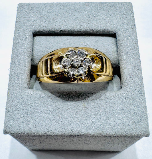 10K GOLD MEN’S NATURAL DIAMOND RING 0.35CT, SIZE: 12