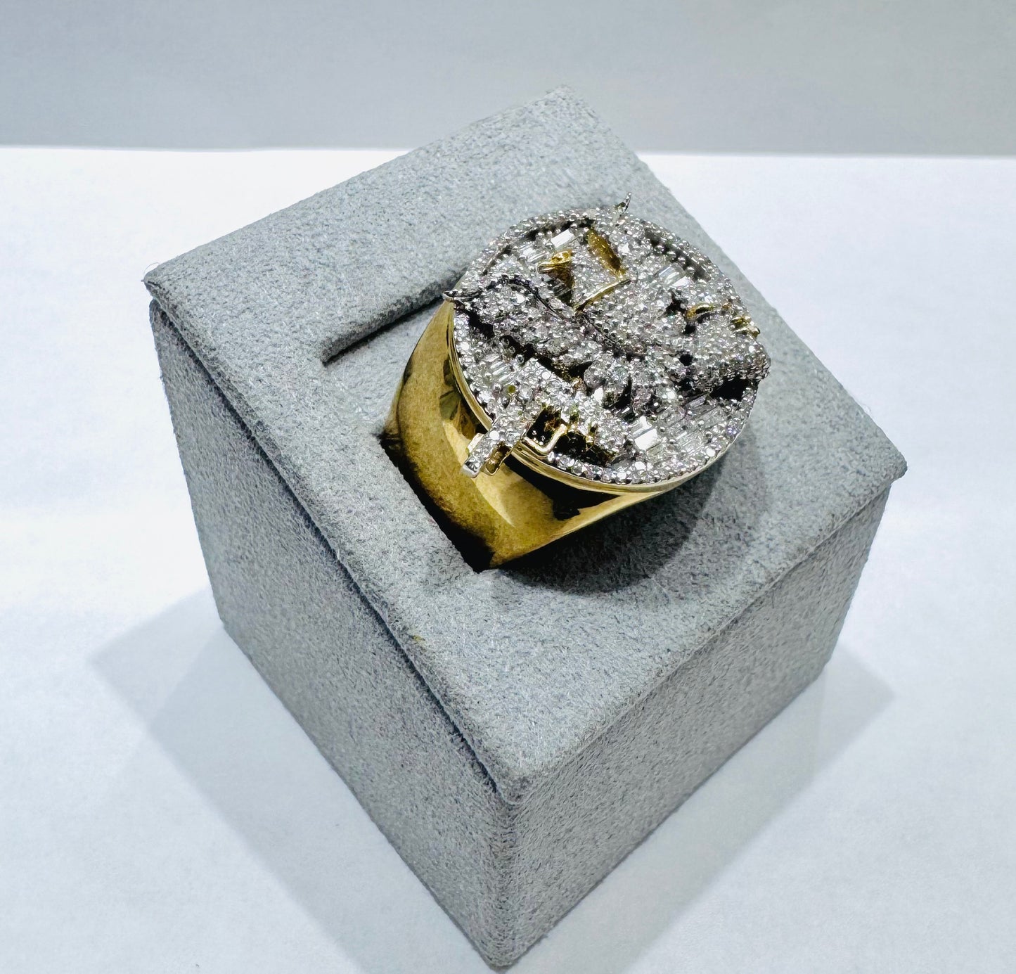 10K GOLD MEN’S NATURAL DIAMOND RING 1.60CT, SIZE: 10