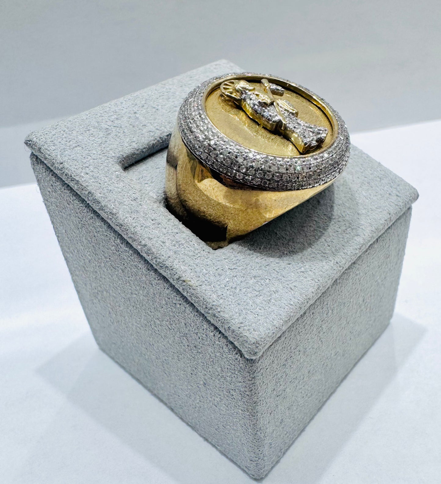 10K GOLD MEN’S NATURAL DIAMOND RING 0.60CT, SIZE: 10