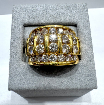 10K GOLD MEN’S NATURAL DIAMOND RING 3CT, SIZE: 10
