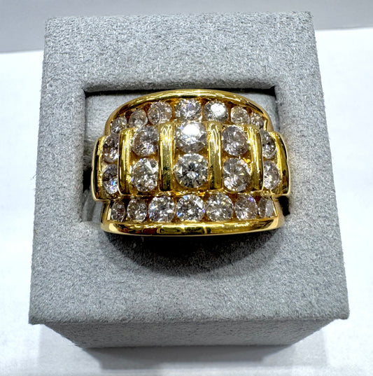 10K GOLD MEN’S NATURAL DIAMOND RING 3CT, SIZE: 10