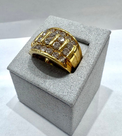 10K GOLD MEN’S NATURAL DIAMOND RING 3CT, SIZE: 10