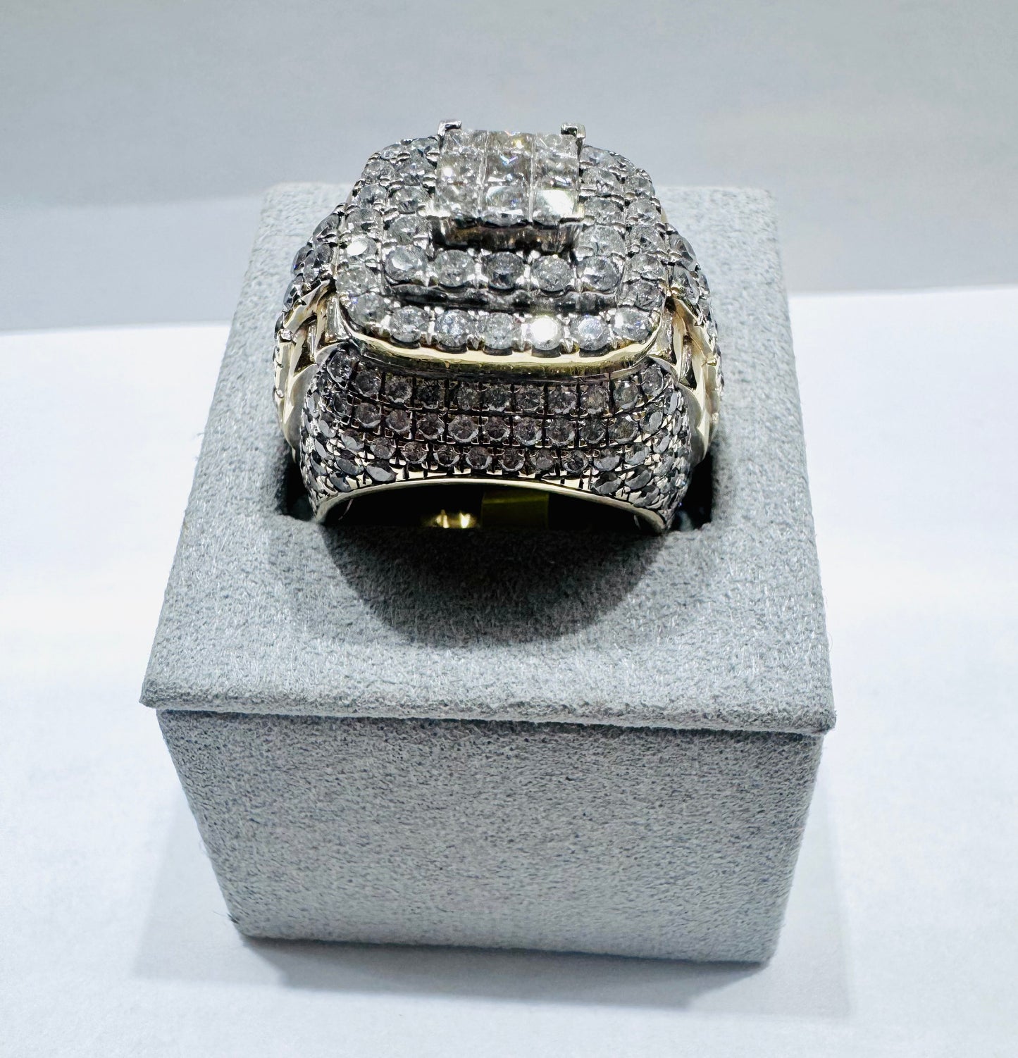10K GOLD MEN’S NATURAL DIAMOND RING 5CT, SIZE: 9