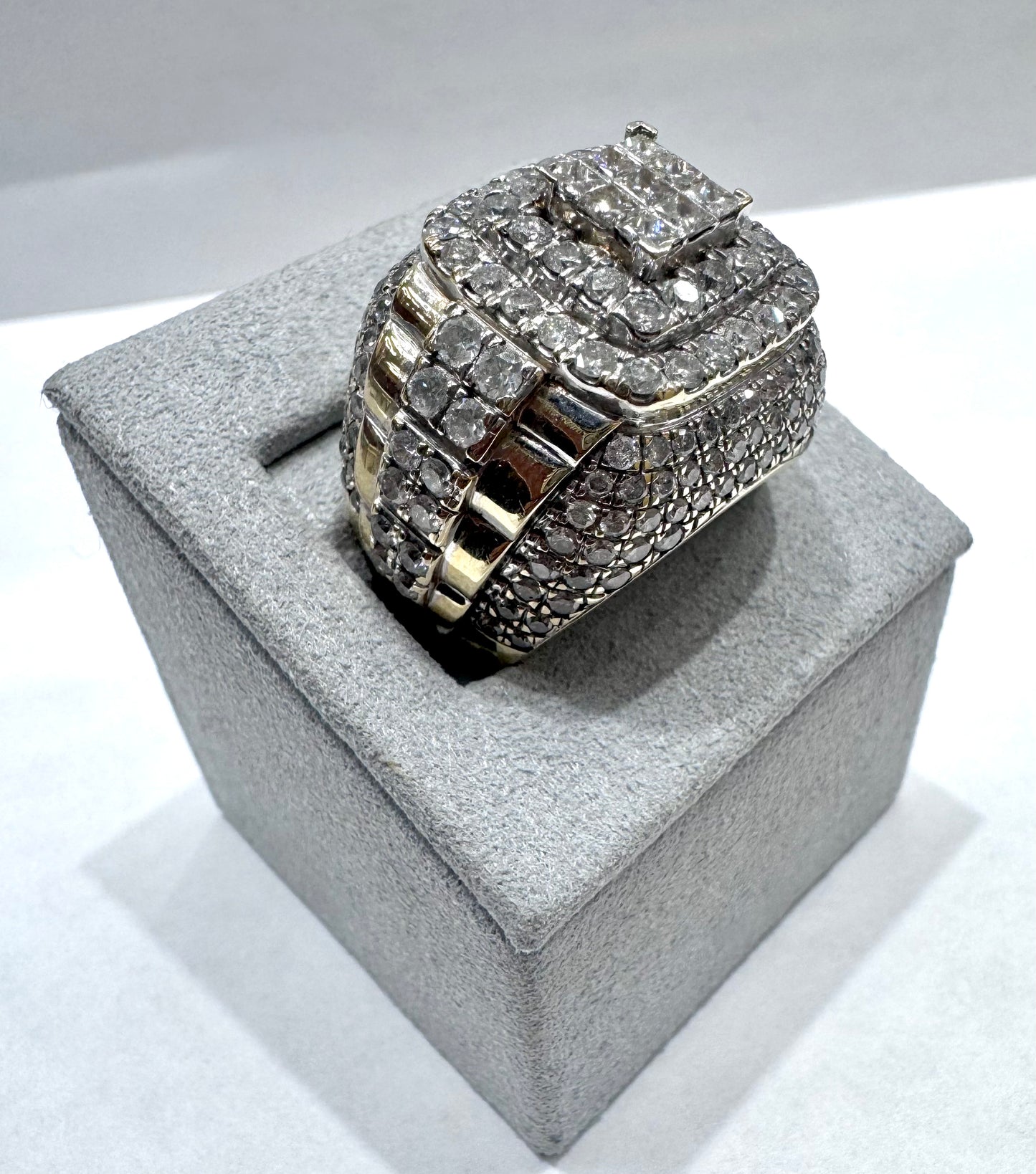 10K GOLD MEN’S NATURAL DIAMOND RING 5CT, SIZE: 9
