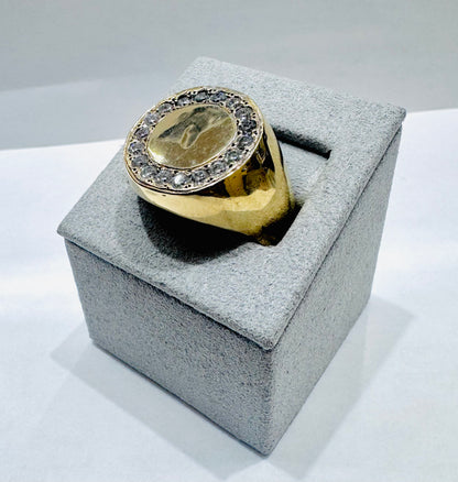 10K GOLD MEN’S NATURAL DIAMOND RING 1CT, SIZE: 13.5