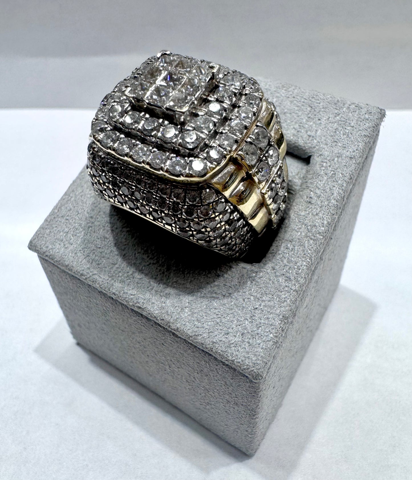 10K GOLD MEN’S NATURAL DIAMOND RING 5CT, SIZE: 9