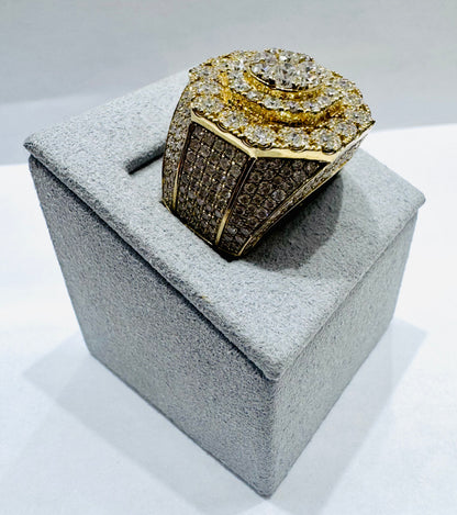 10K GOLD MEN’S NATURAL DIAMOND RING 4.50CT, SIZE: 10.5