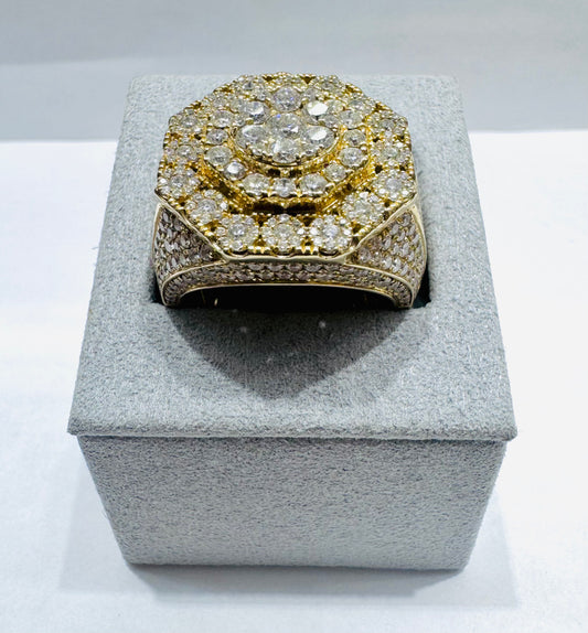 10K GOLD MEN’S NATURAL DIAMOND RING 4.50CT, SIZE: 10.5