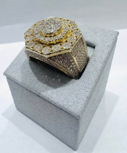 10K GOLD MEN’S NATURAL DIAMOND RING 4.50CT, SIZE: 10.5