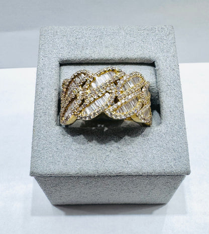 14K GOLD MEN’S NATURAL DIAMOND RING, SIZE: 9.5