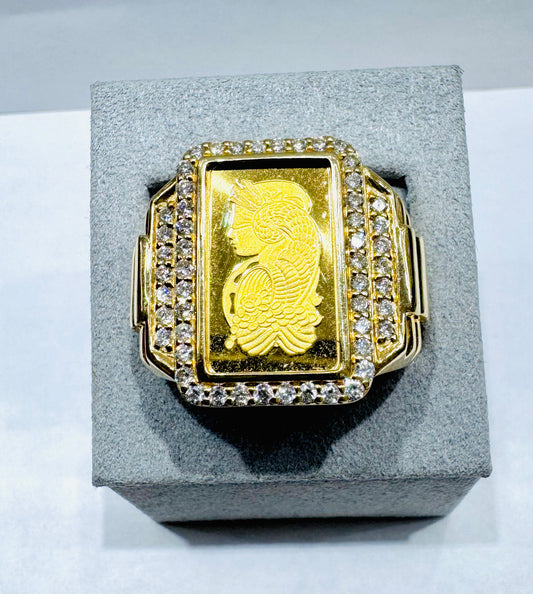 14K GOLD MEN’S NATURAL DIAMOND RING 0.95CT, SIZE: 10