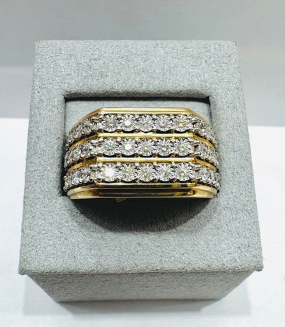 10K GOLD MEN’S NATURAL DIAMOND RING 0.75CT, SIZE: 10