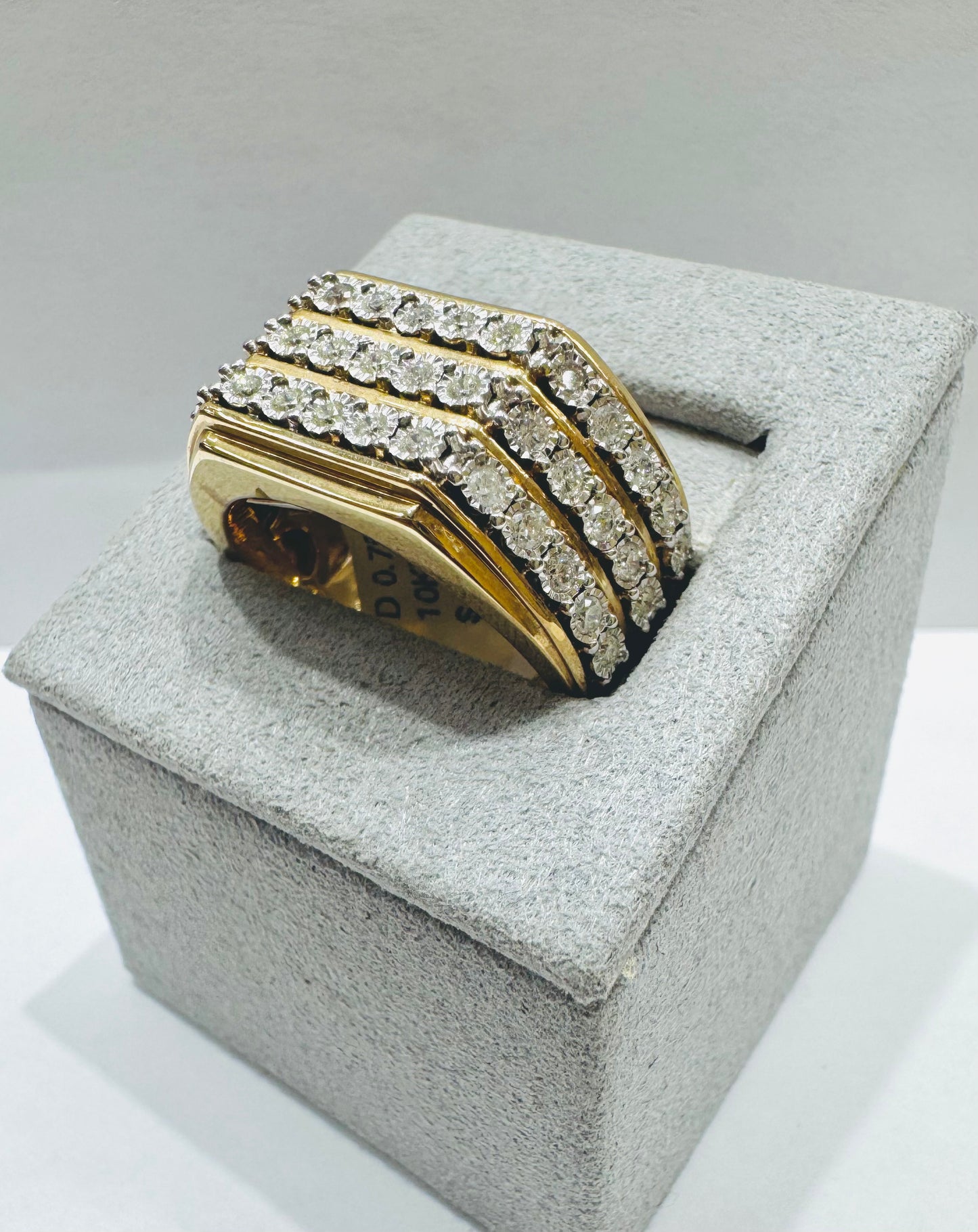 10K GOLD MEN’S NATURAL DIAMOND RING 0.75CT, SIZE: 10