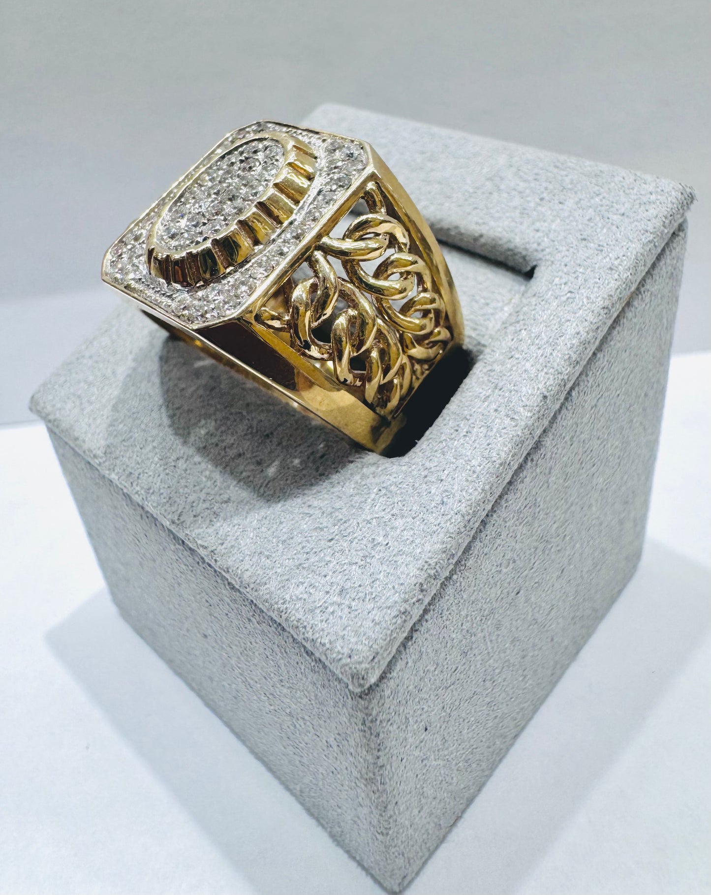 10K GOLD MEN’S NATURAL DIAMOND RING 1.CT, SIZE: 10