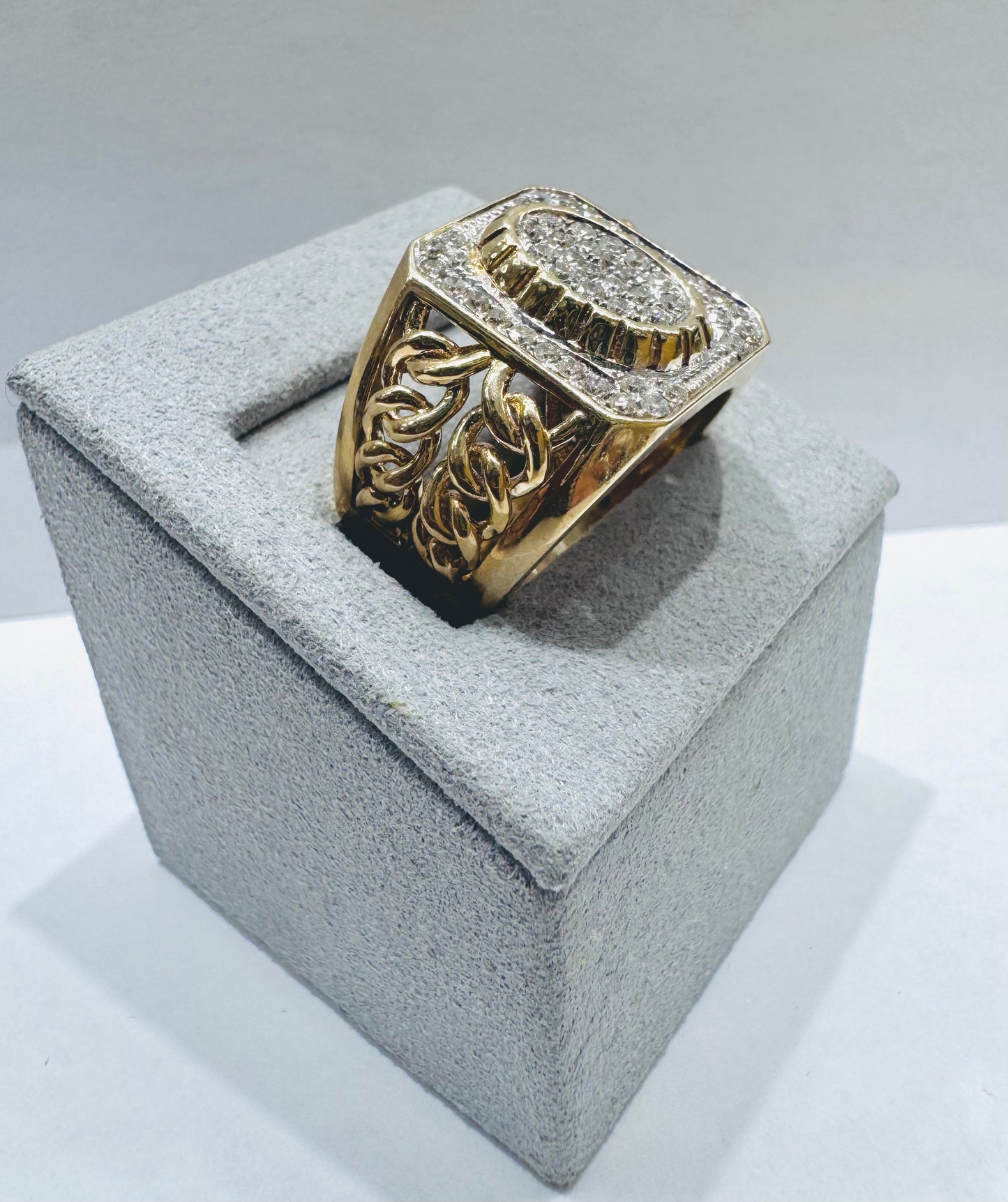 10K GOLD MEN’S NATURAL DIAMOND RING 1.CT, SIZE: 10