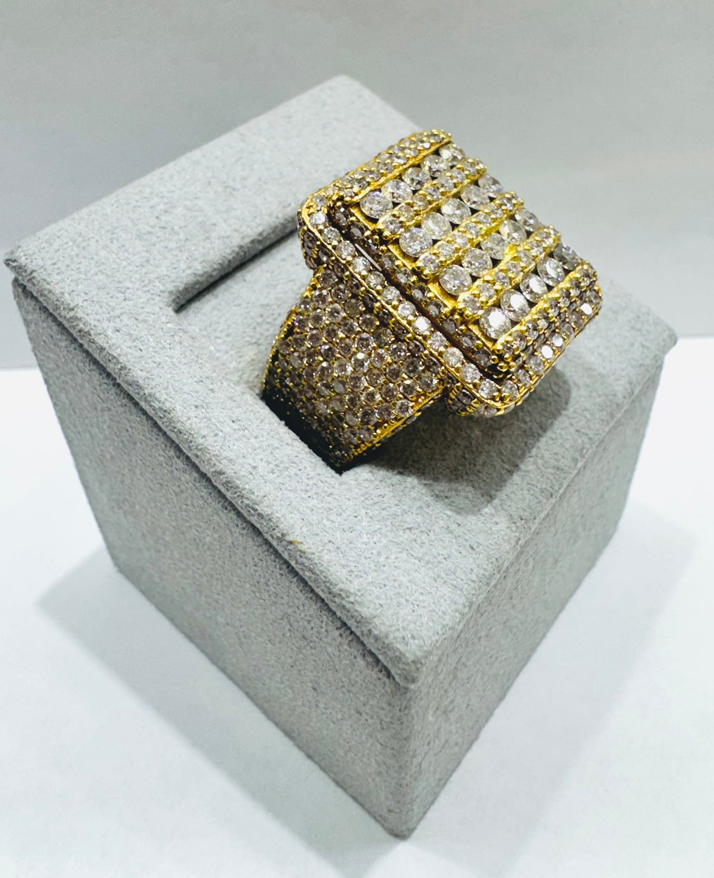 10K GOLD MEN’S NATURAL DIAMOND RING 3.50CT, SIZE: 9