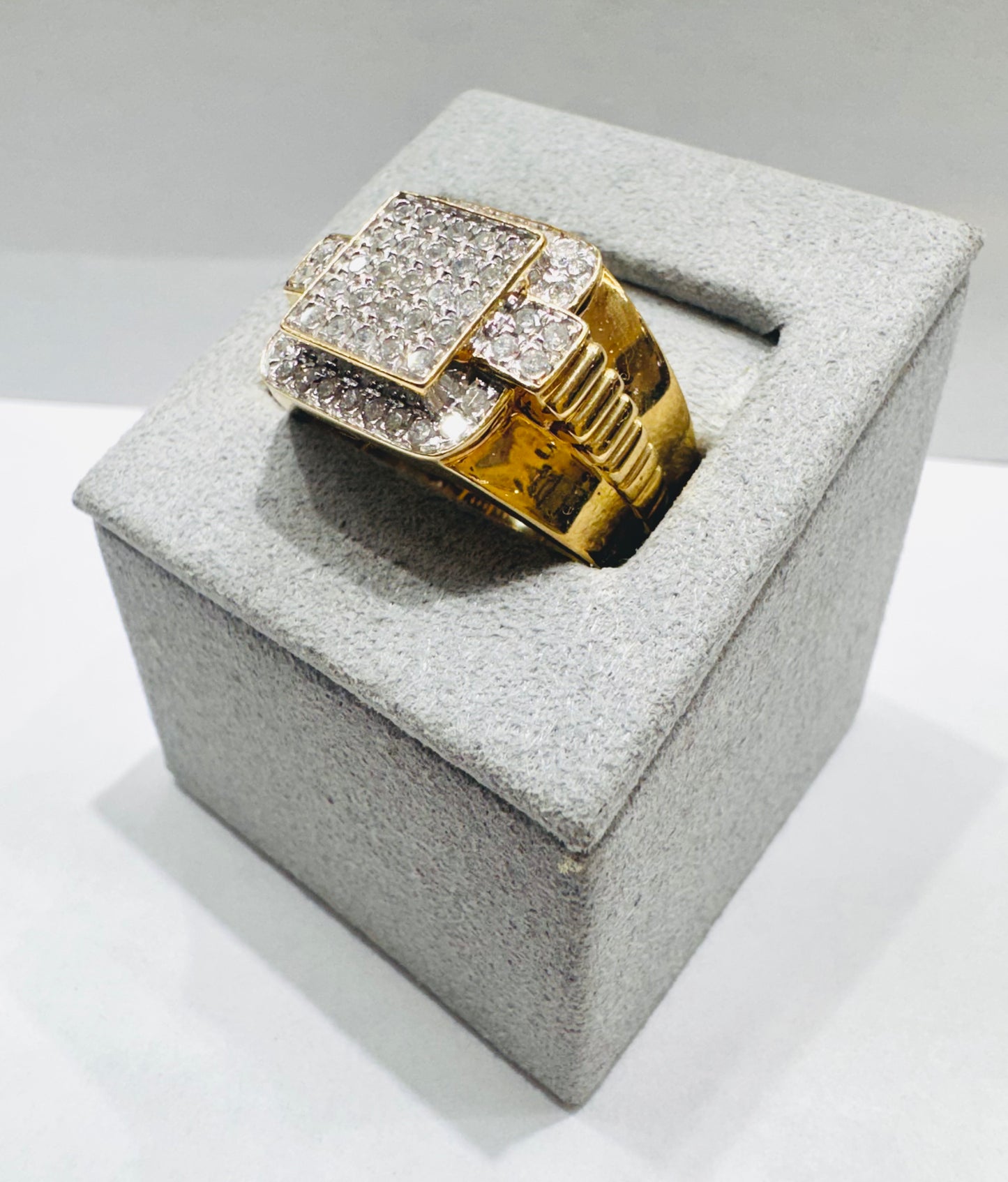 10K GOLD MEN’S NATURAL DIAMOND RING 1.CT, SIZE: 11