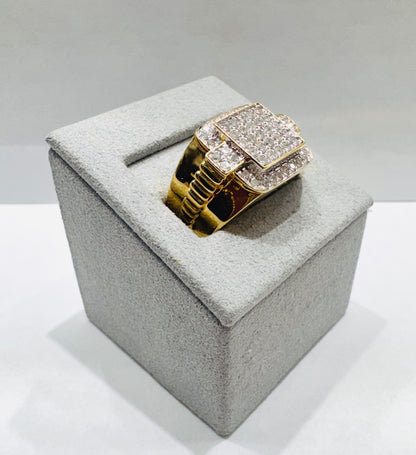 10K GOLD MEN’S NATURAL DIAMOND RING 1.CT, SIZE: 11