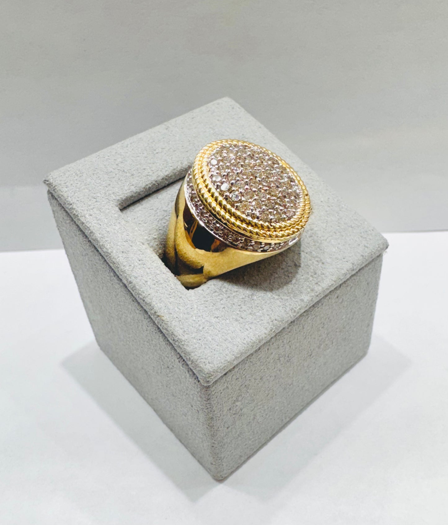 10K GOLD MEN’S NATURAL DIAMOND RING 1.41CT, SIZE: 10