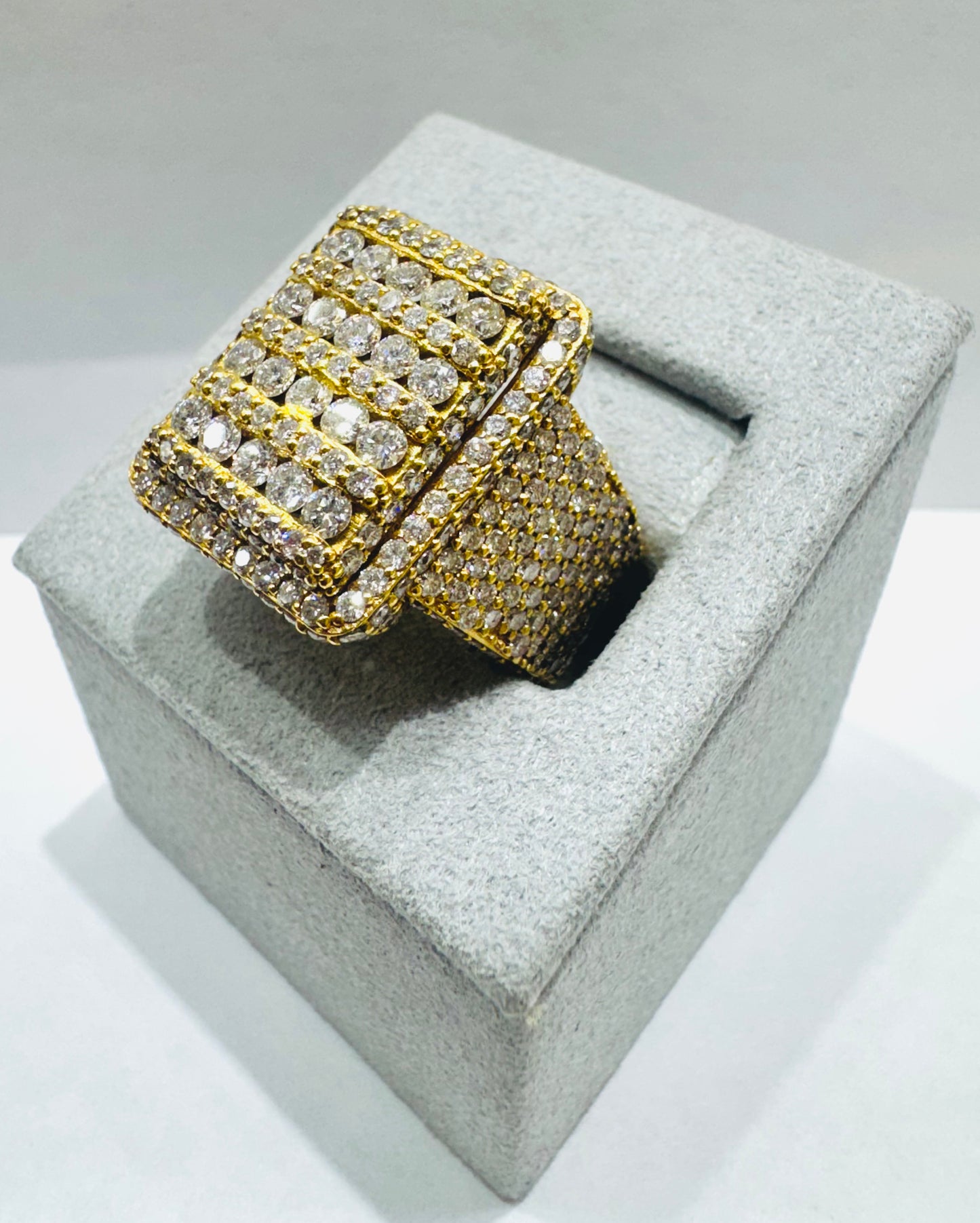 10K GOLD MEN’S NATURAL DIAMOND RING 3.50CT, SIZE: 9
