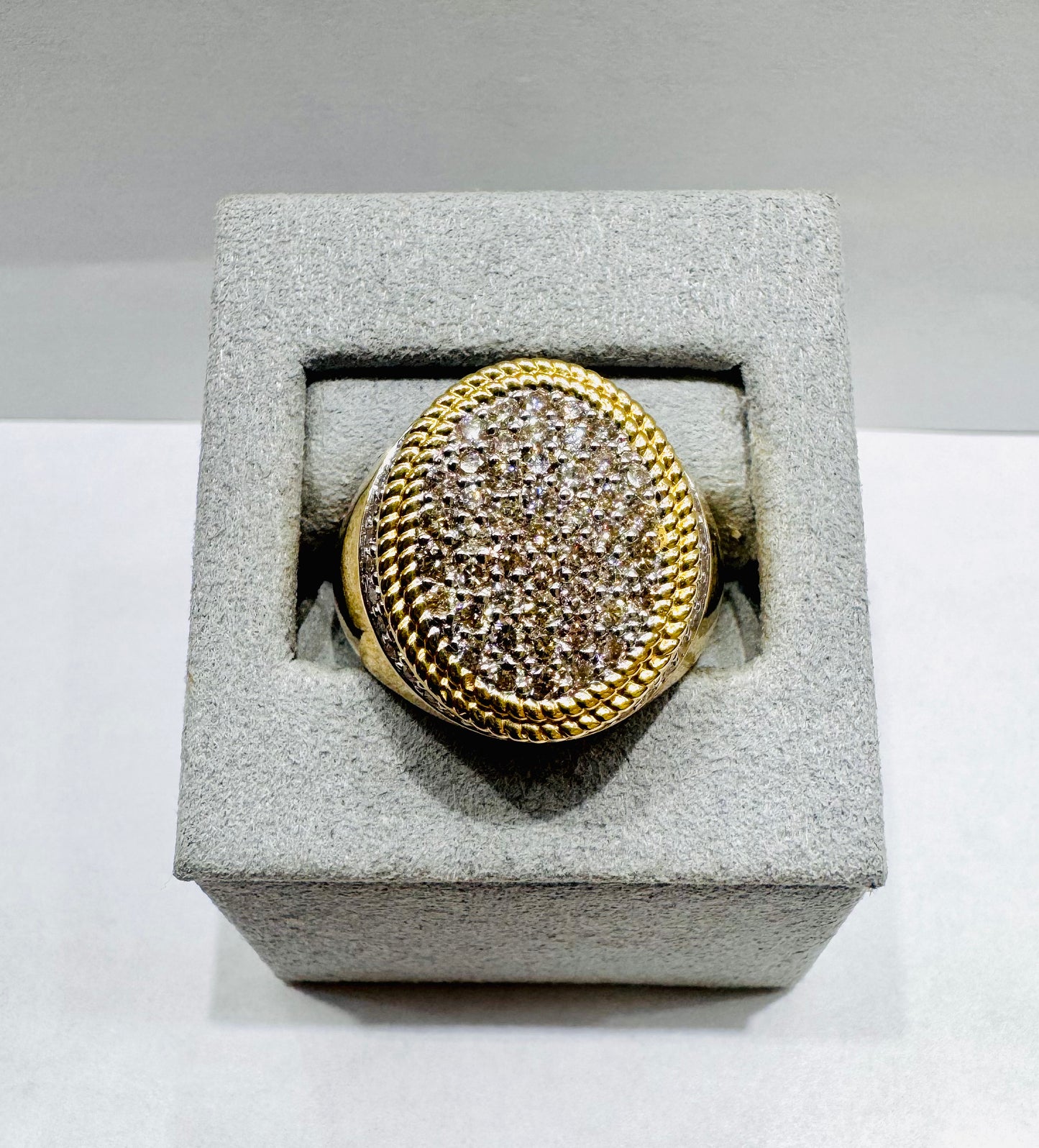 10K GOLD MEN’S NATURAL DIAMOND RING 1.41CT, SIZE: 10