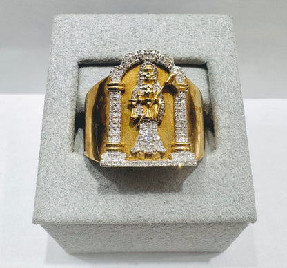 10K GOLD MEN’S NATURAL DIAMOND “SANTA MUERTE” RING 0.25CT, SIZE: 10
